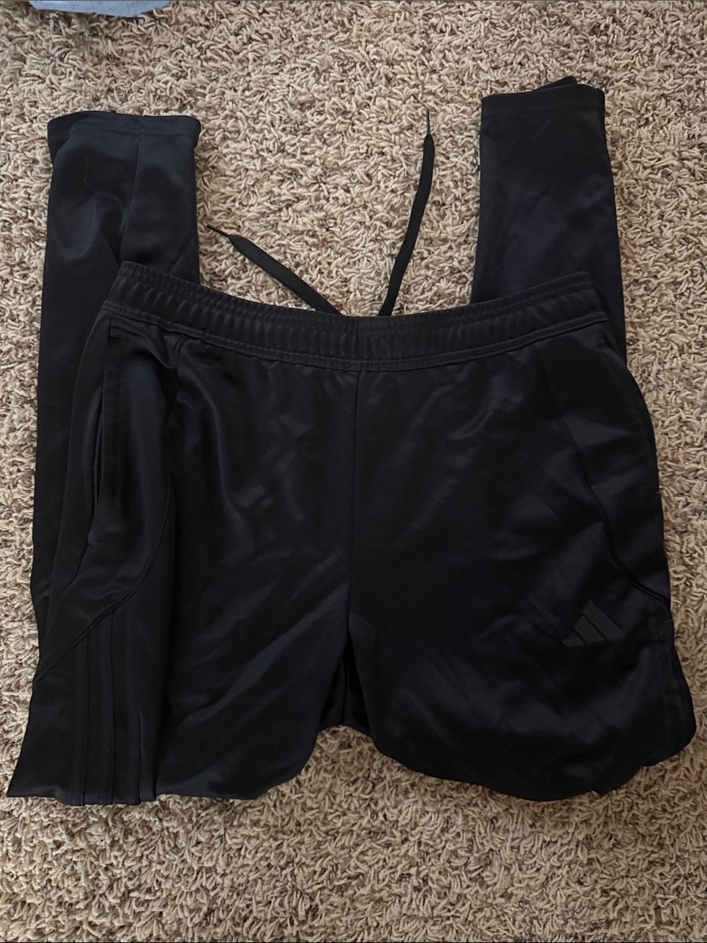 adidas Black Performance Track Pants with Subtle Stripe Accent